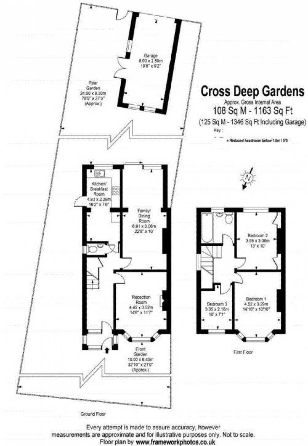 Floorplan for Cross Deep Gardens, Twickenham