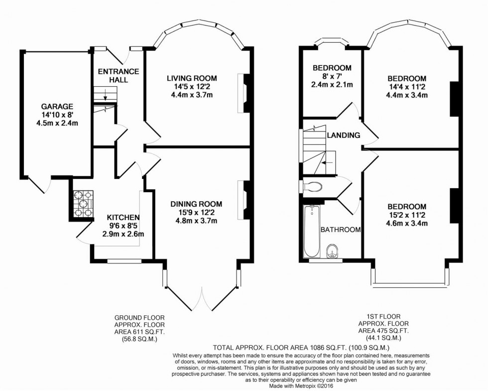 Floorplan for Montrose Avenue, Whitton