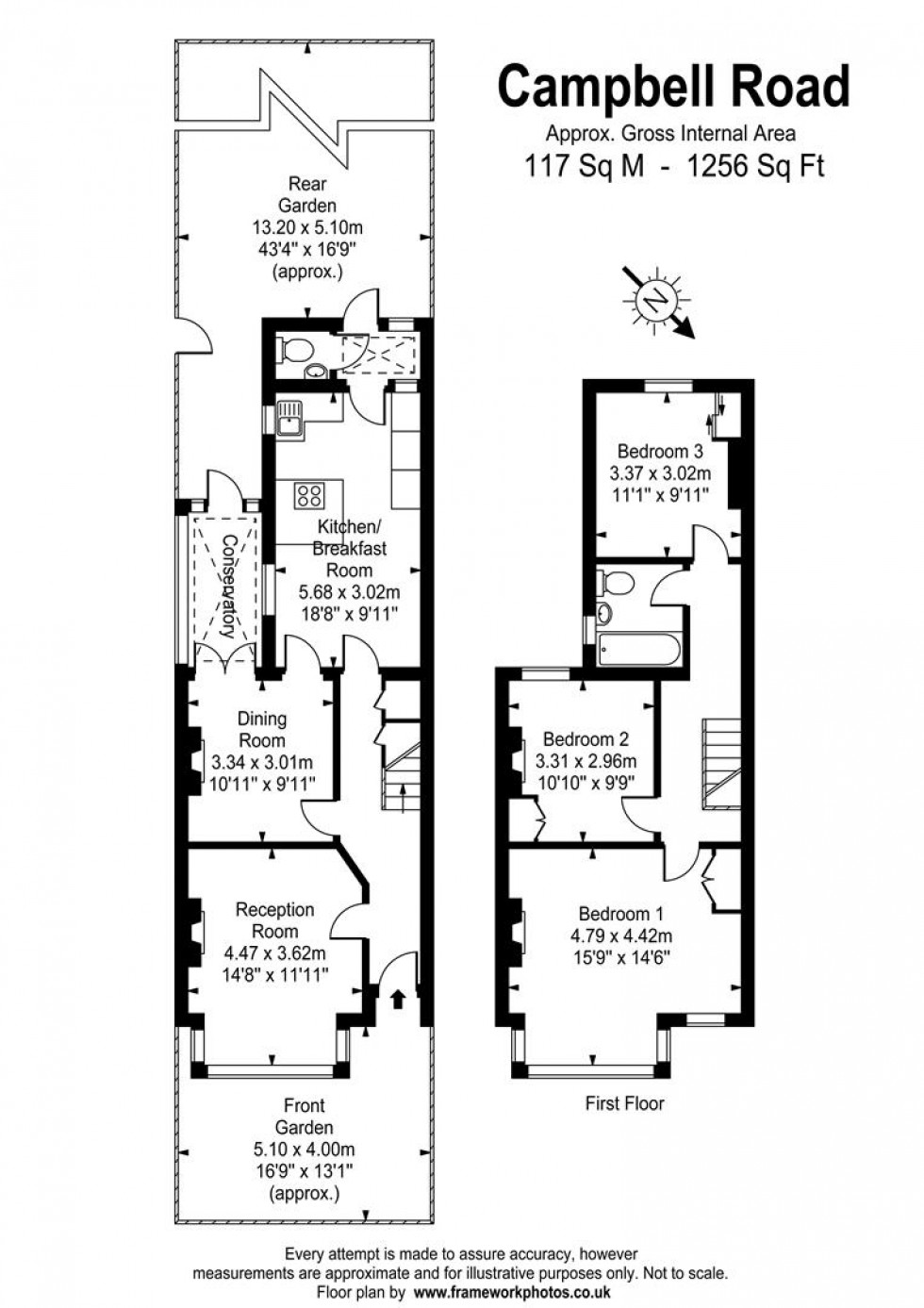 Floorplan for Campbell Road, Twickenham