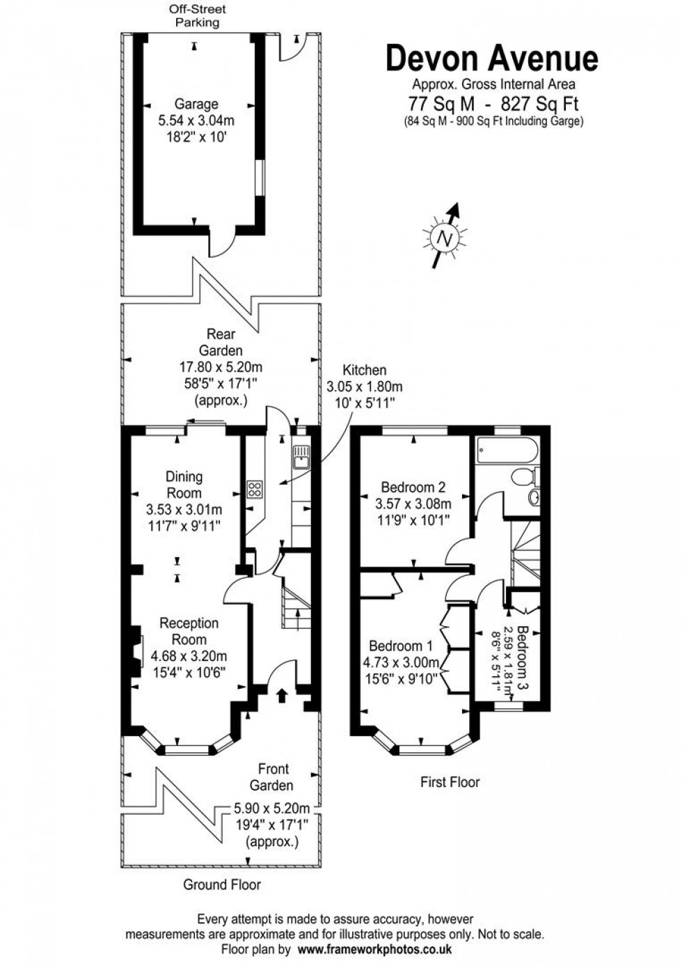 Floorplan for Devon Avenue, Twickenham