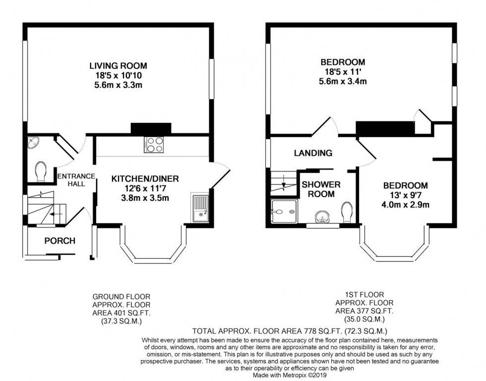 Floorplan for Derwent Road, Twickenham