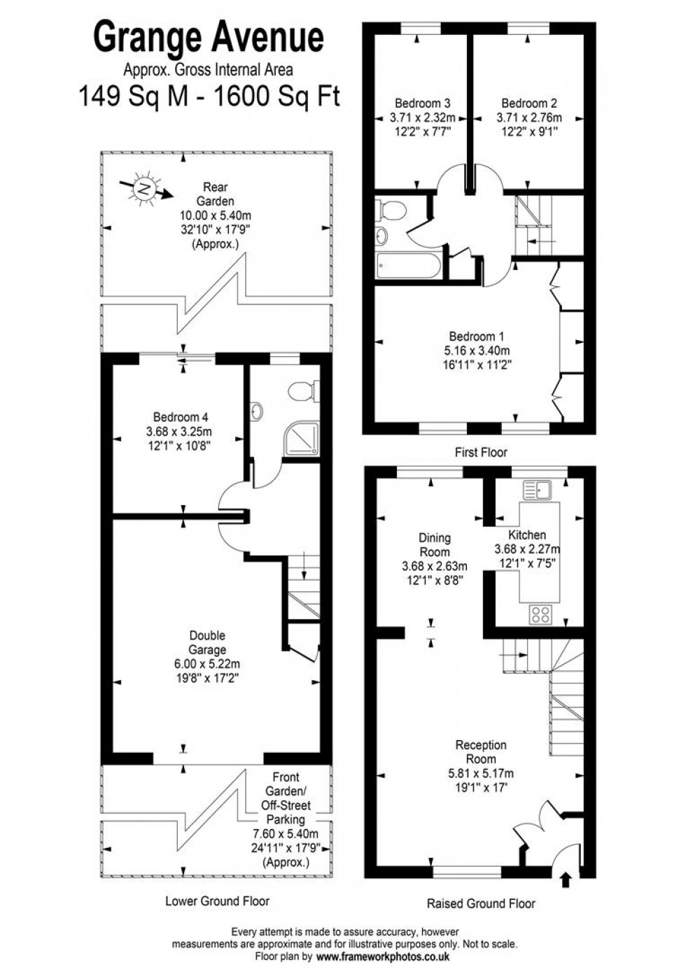 Floorplan for Grange Avenue, Twickenham