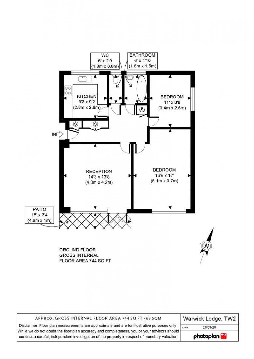 Floorplan for Staines Road, Twickenham