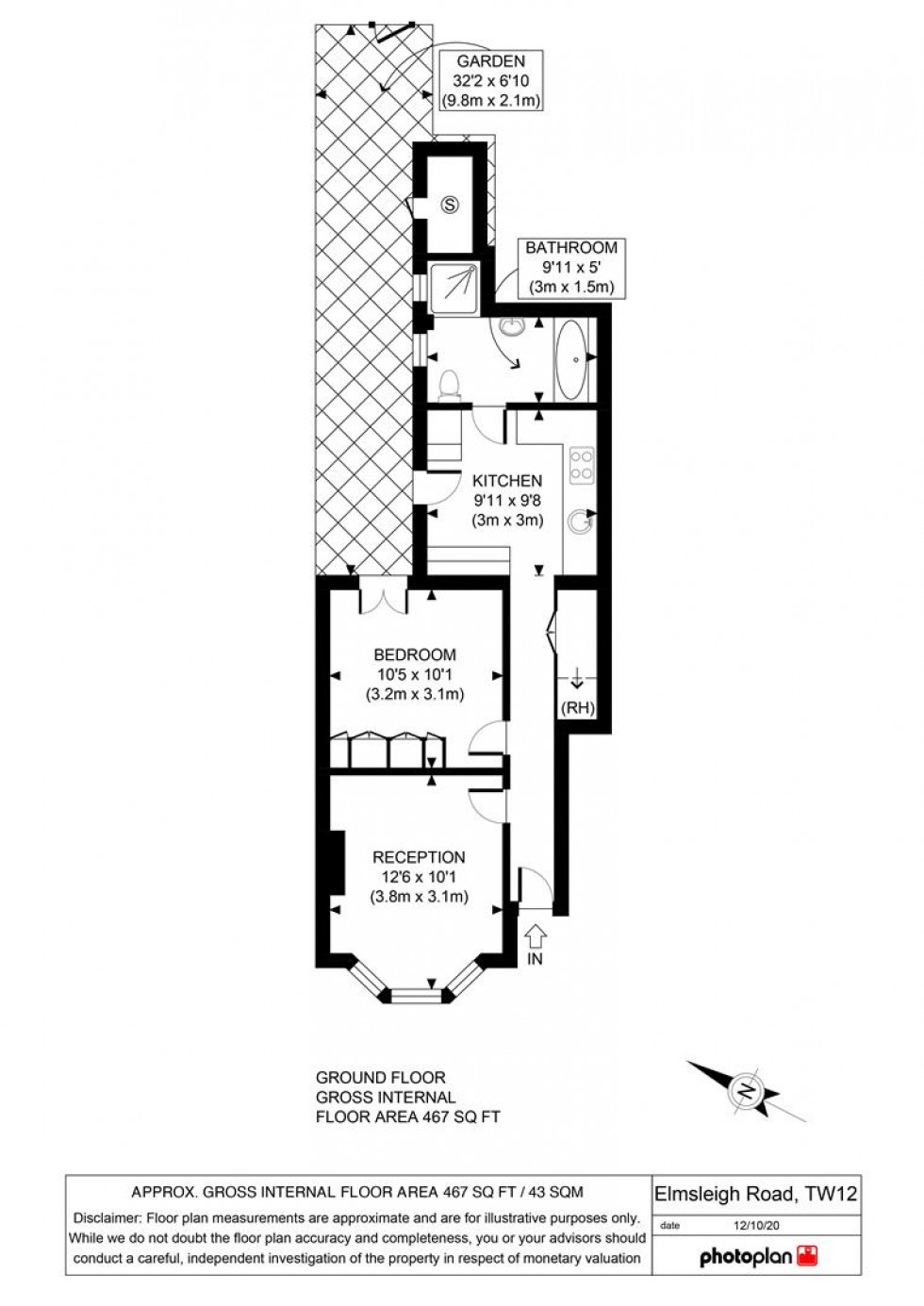 Floorplan for Elmsleigh Road, Twickenham