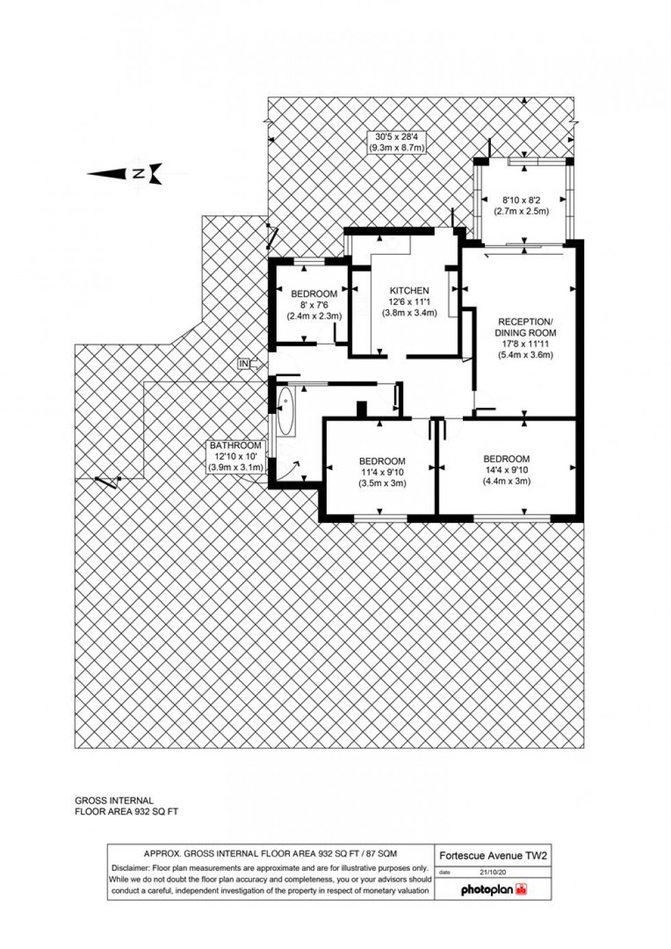 Floorplan for Fortescue Avenue, Twickenham