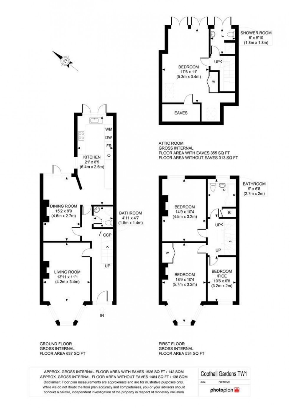 Floorplan for Copthall Gardens, Twickenham