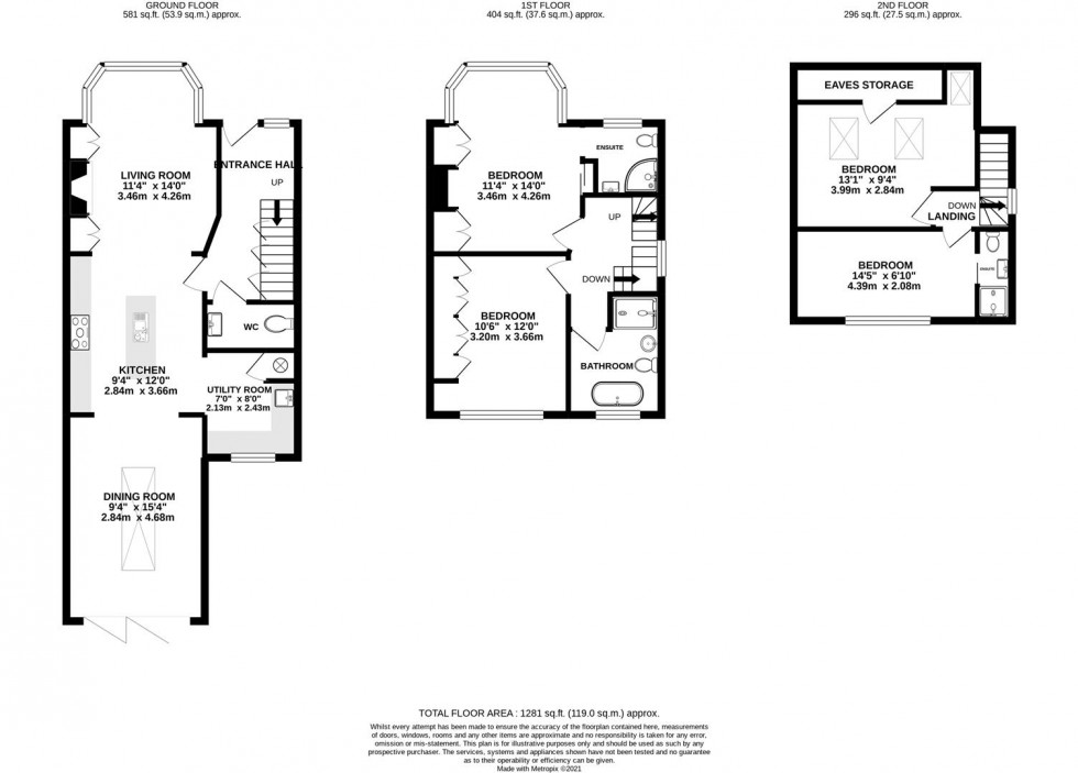 Floorplan for Whitton Dene, Hounslow