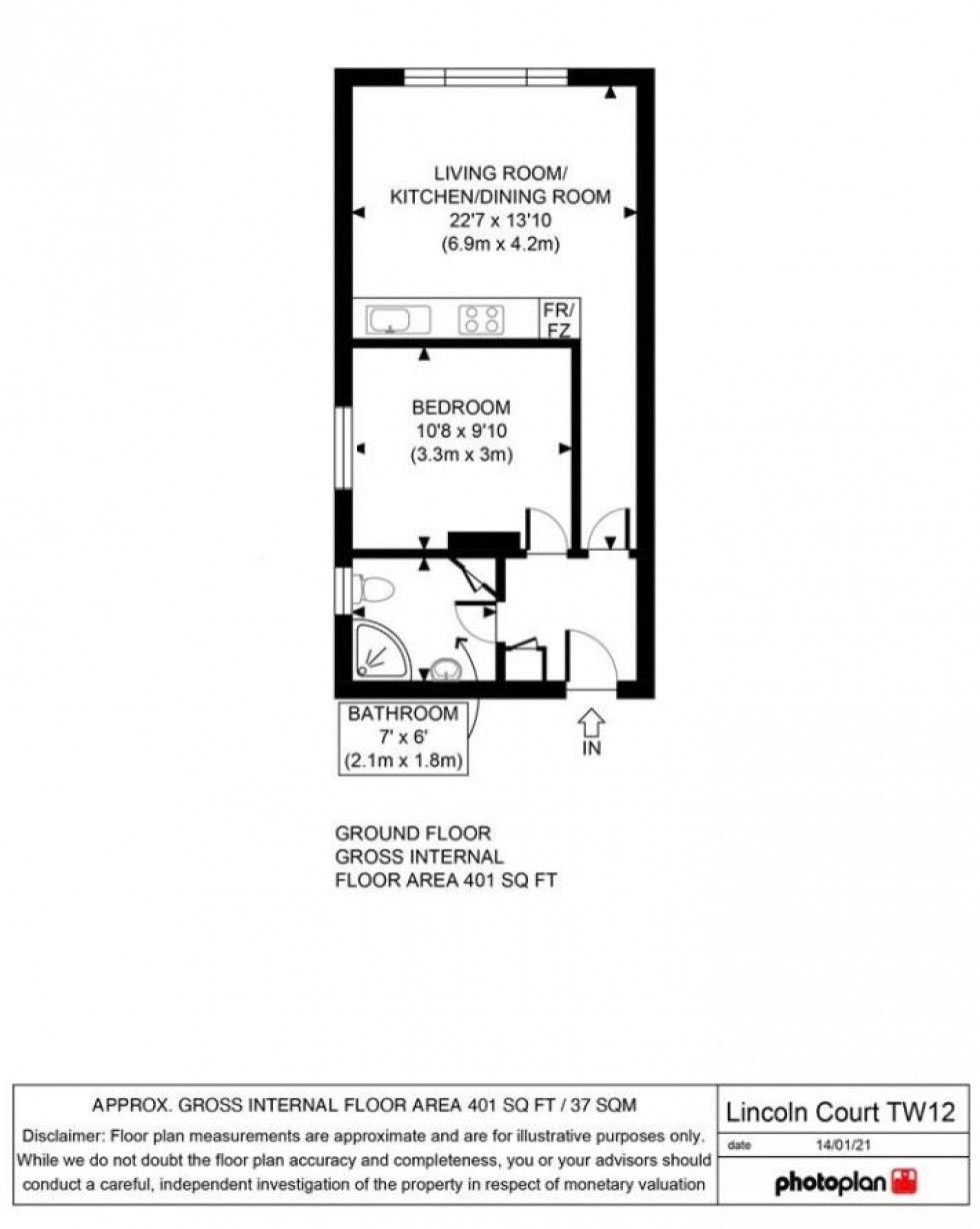 Floorplan for Buckingham Road, Hampton