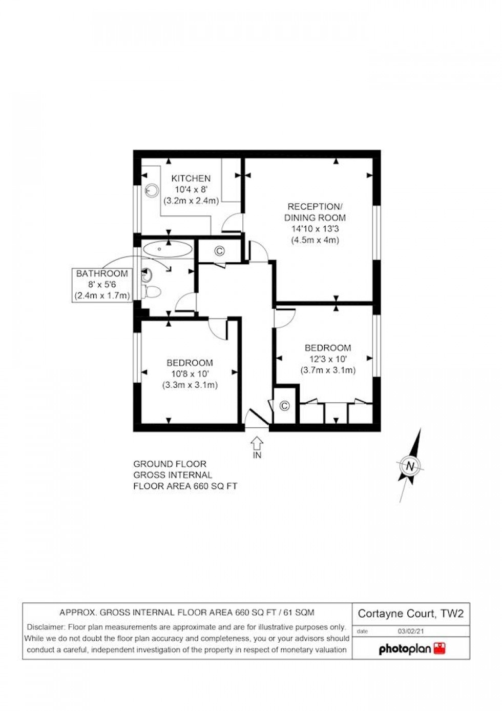 Floorplan for Popes Avenue, Twickenham