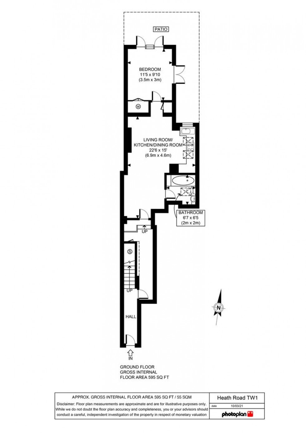 Floorplan for Heath Road, Twickenham