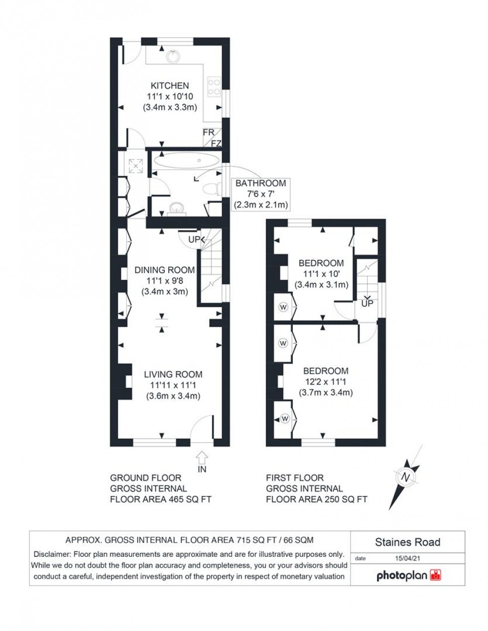 Floorplan for Staines Road, Twickenham