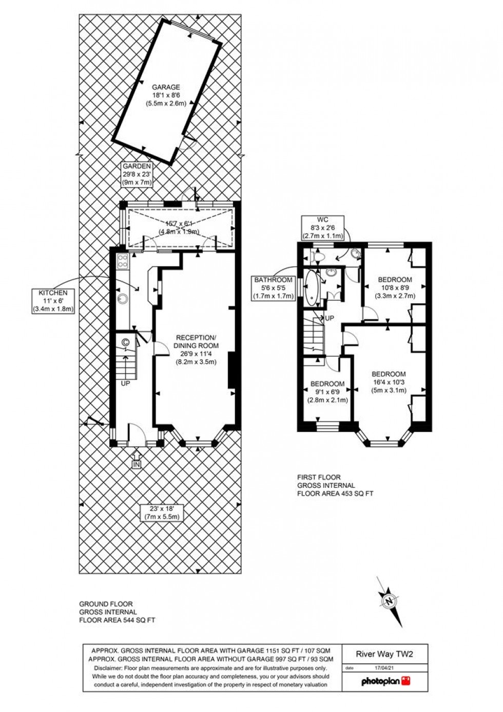 Floorplan for River Way, Twickenham