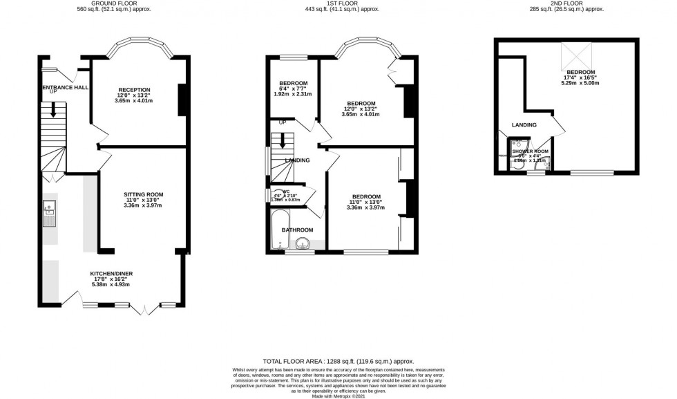 Floorplan for Nelson Gardens, Whitton, Hounslow