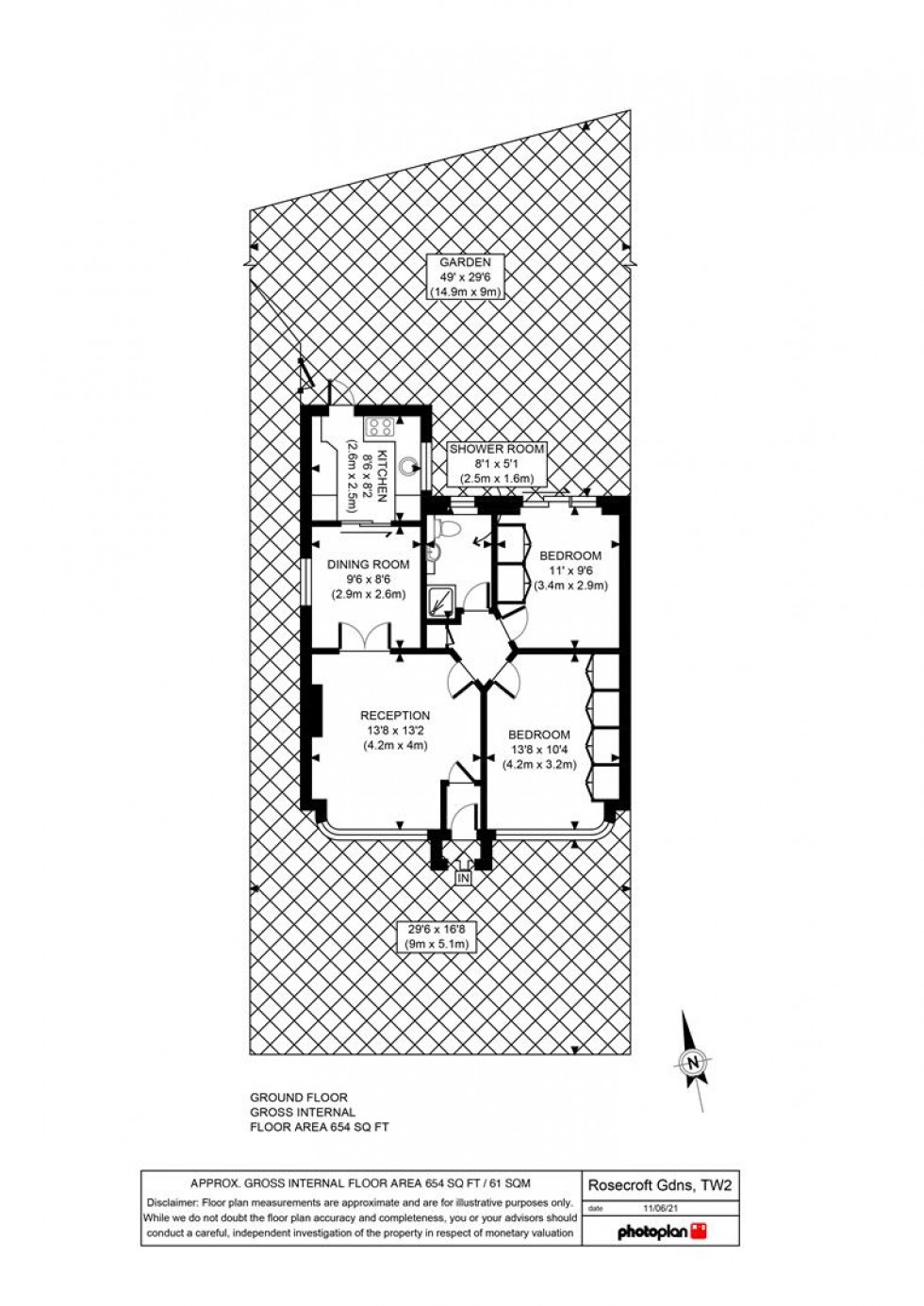 Floorplan for Rosecroft Gardens, Twickenham