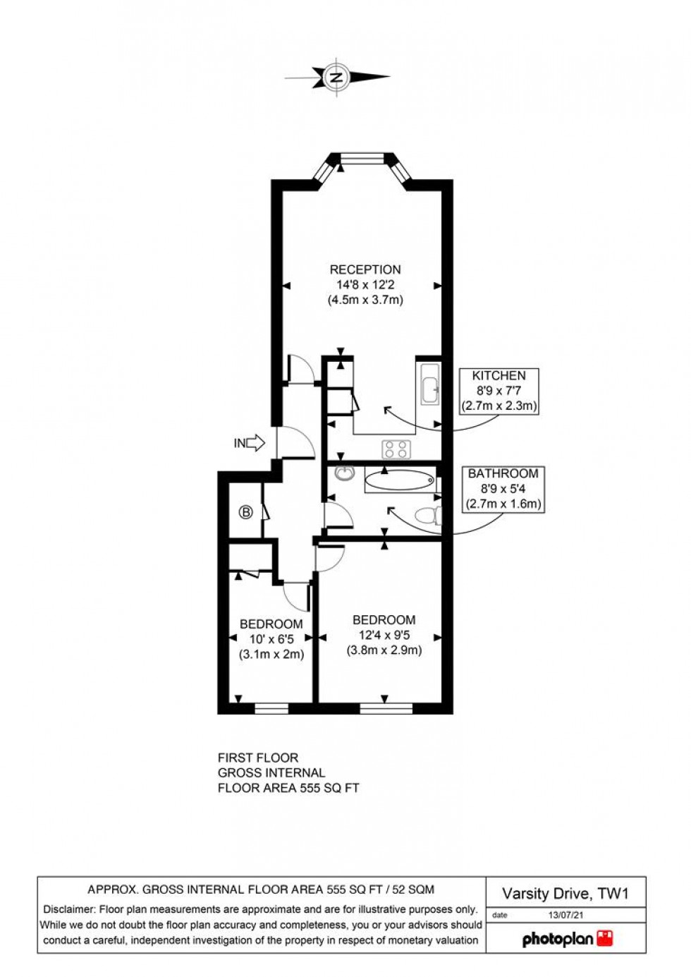 Floorplan for Varsity Drive, Twickenham