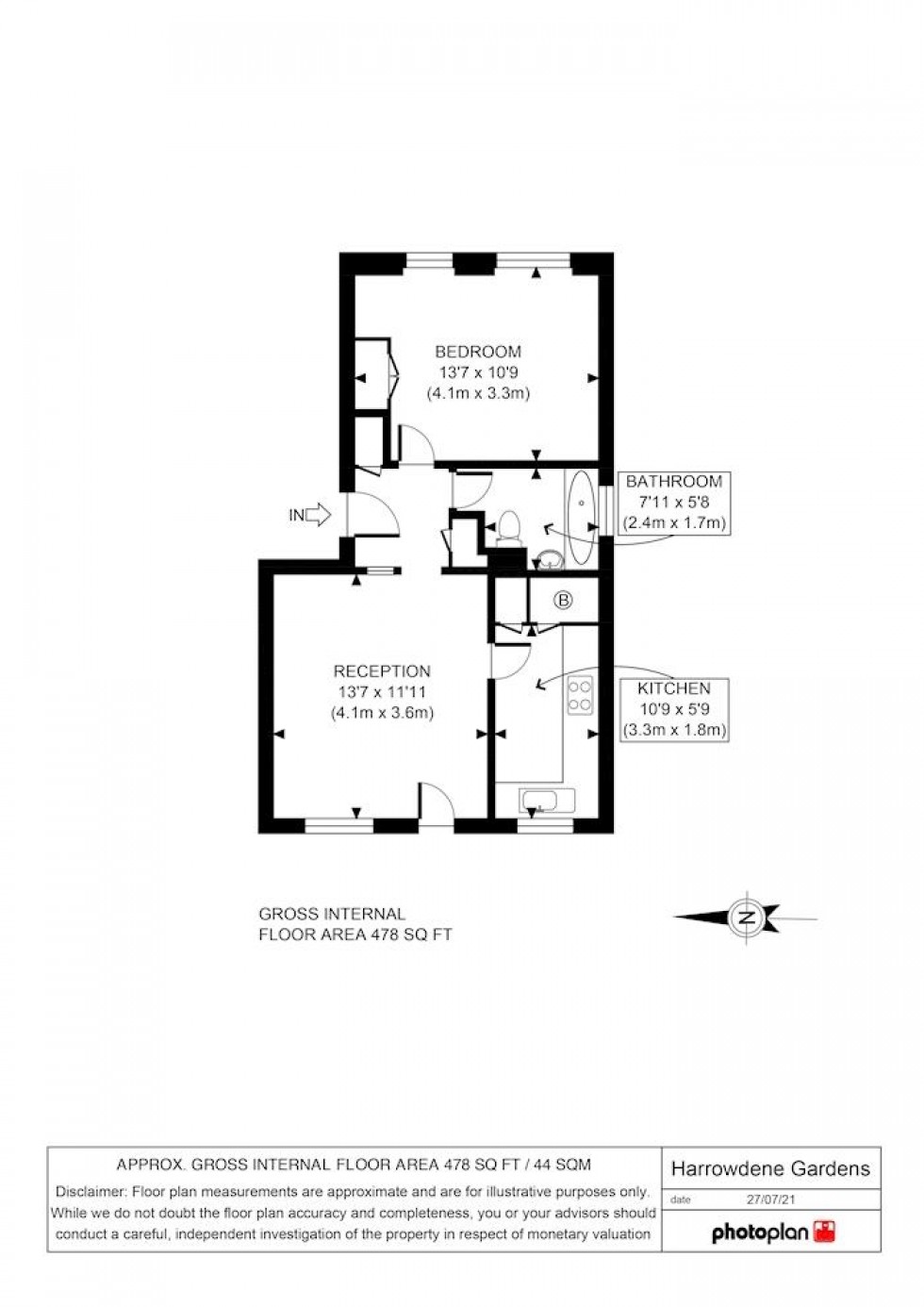 Floorplan for Harrowdene Gardens, Teddington