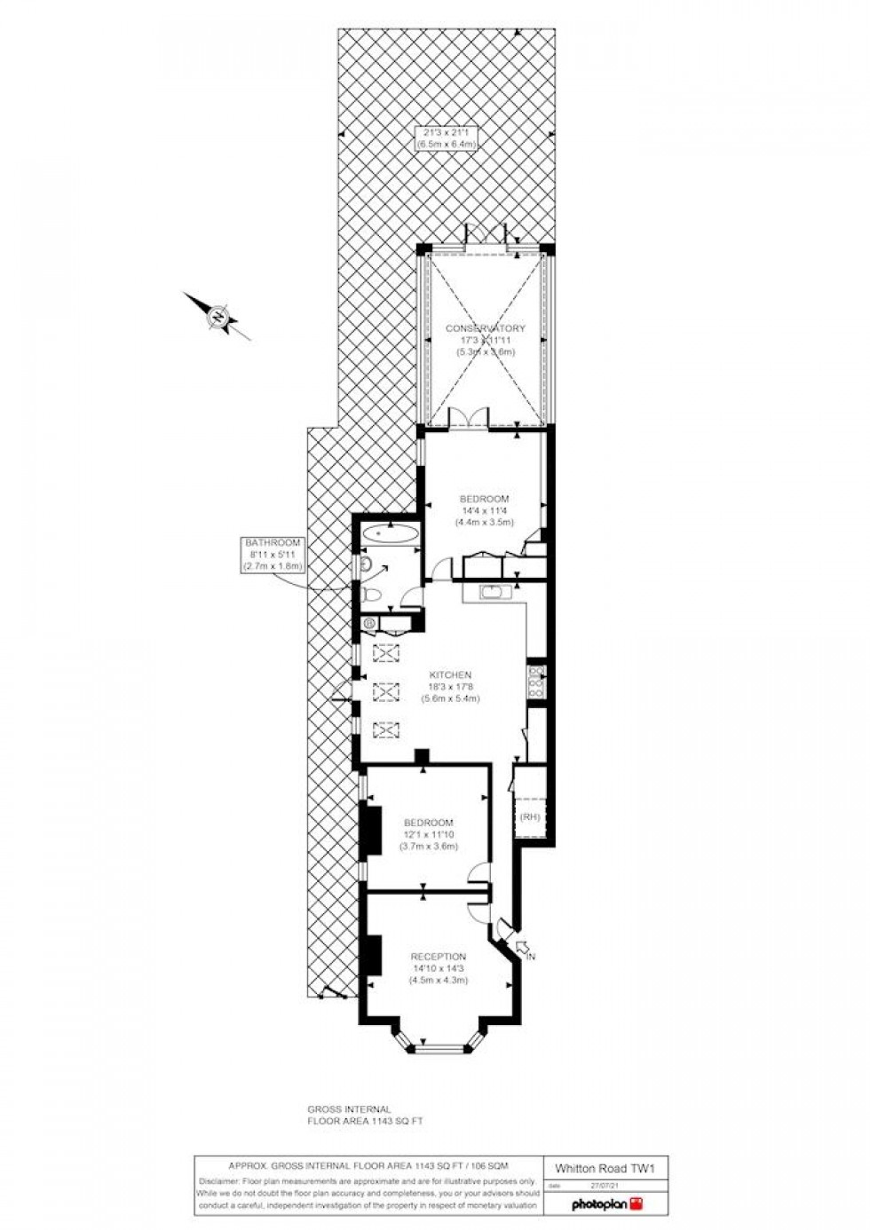 Floorplan for Whitton Road, Twickenham