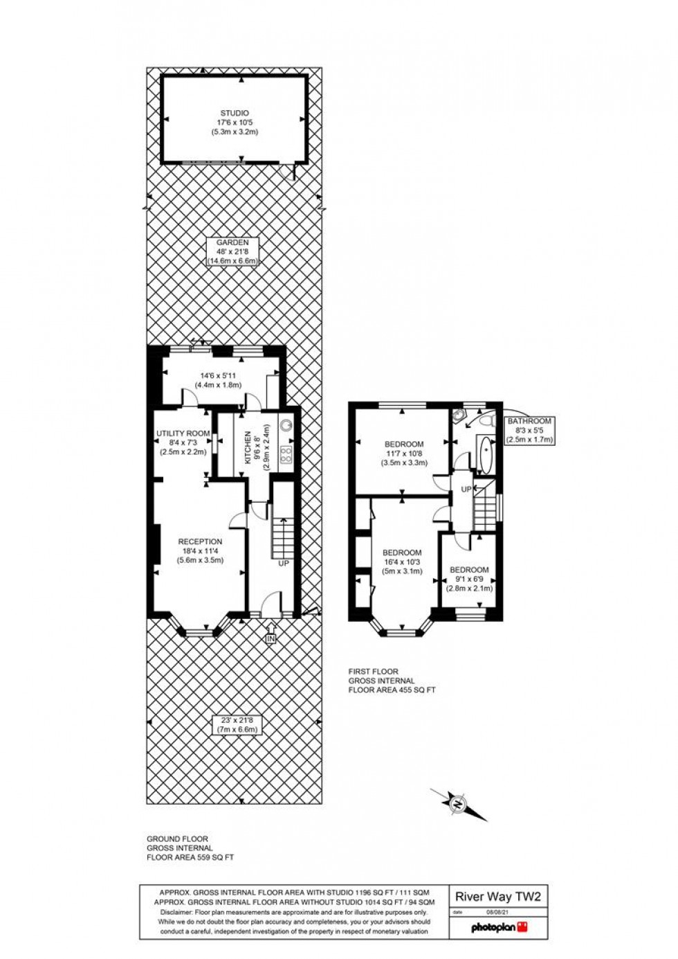 Floorplan for River Way, Twickenham