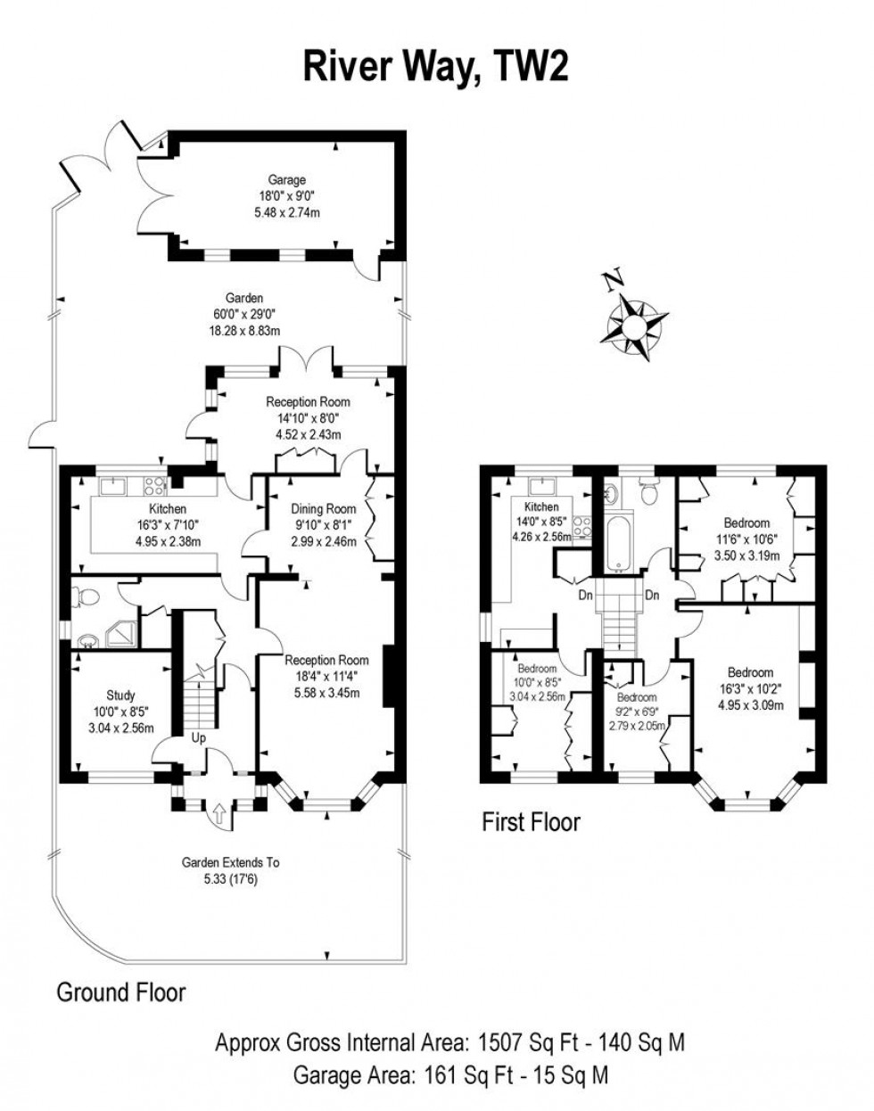 Floorplan for River Way, Twickenham