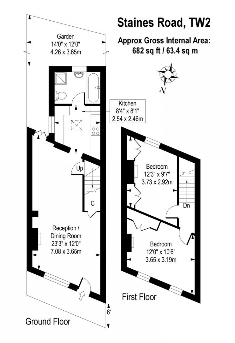 Floorplan for Staines Road, Twickenham