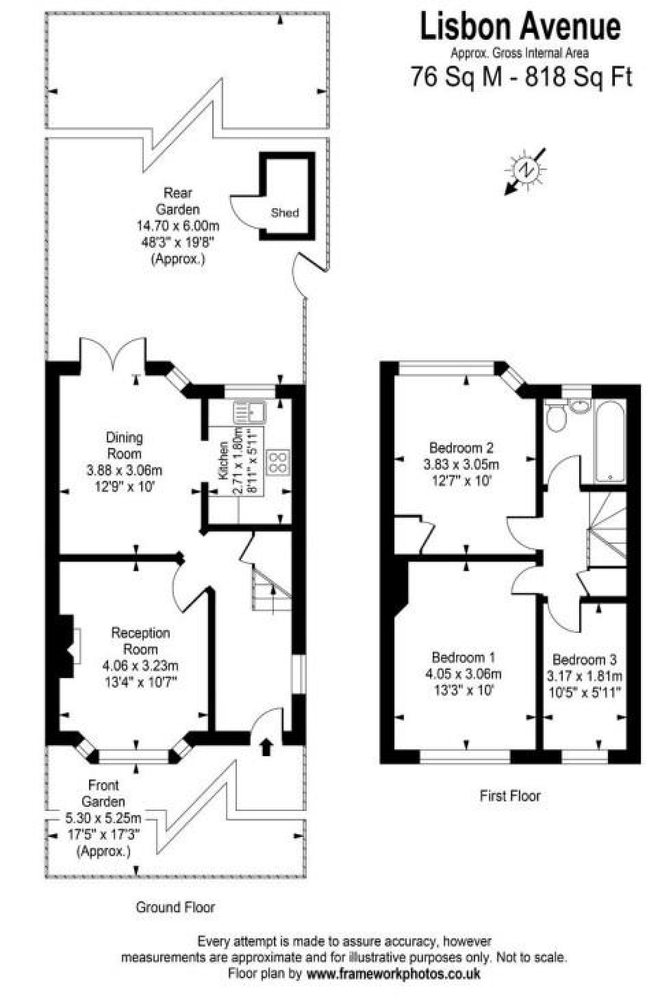 Floorplan for Lisbon Avenue, Twickenham