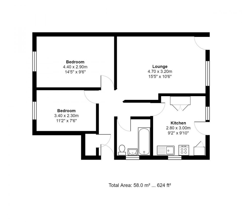 Floorplan for Fairholme Road, Ashford, TW15