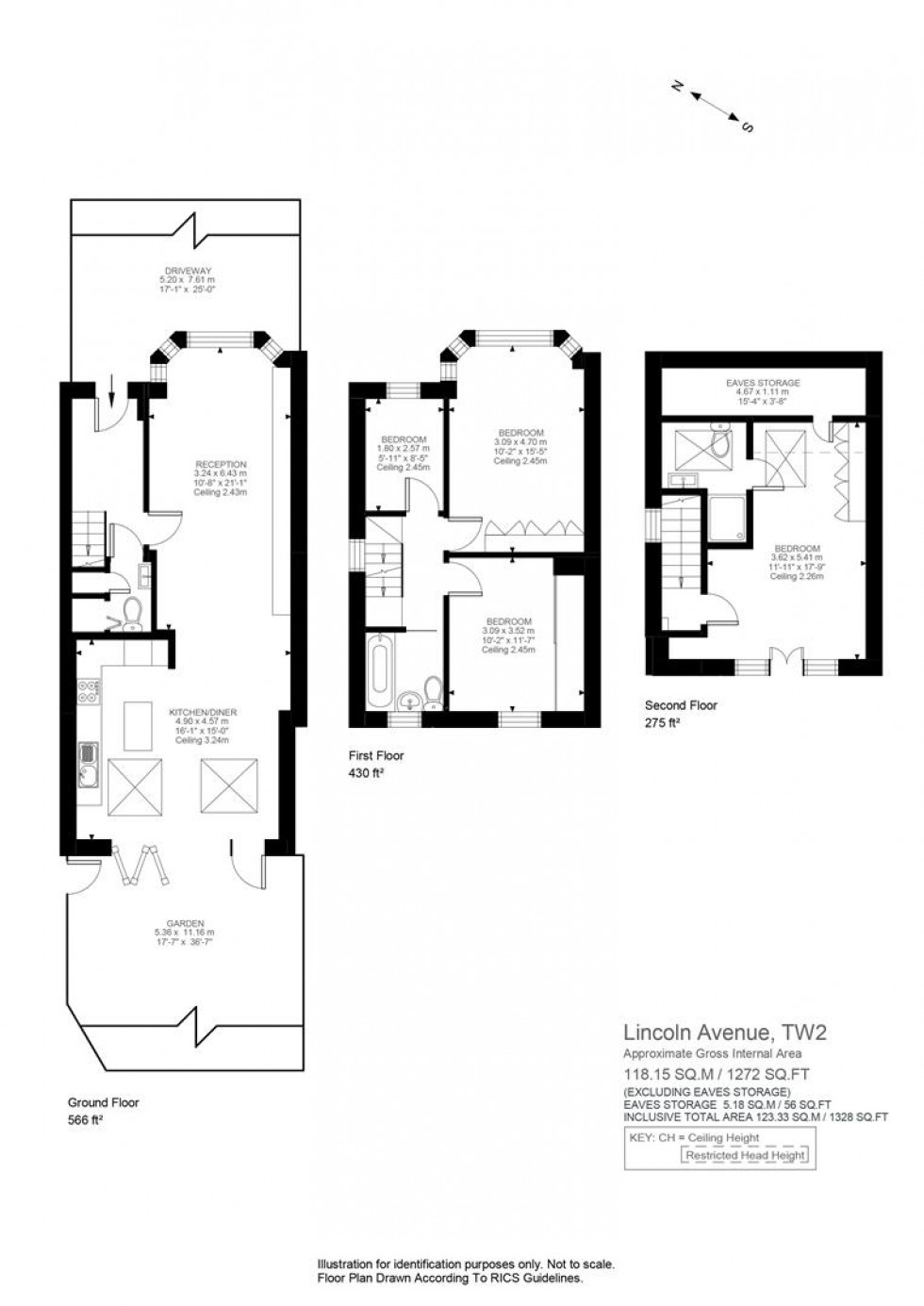 Floorplan for Lincoln Avenue, Twickenham