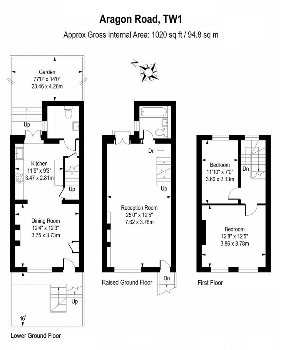 Floorplan for Arragon Road, Twickenham