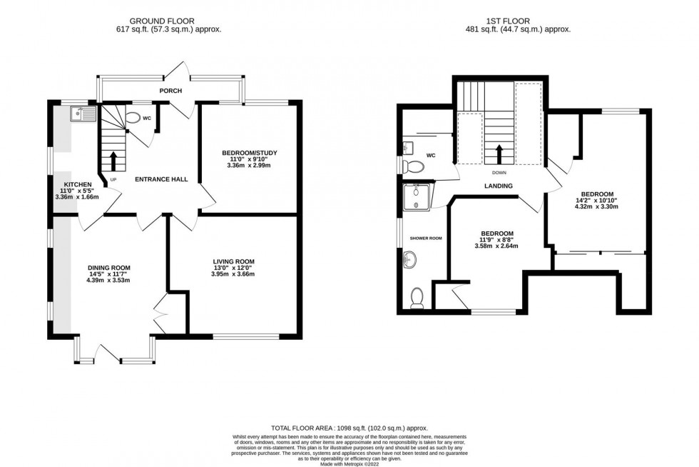 Floorplan for Derwent Road, Whitton