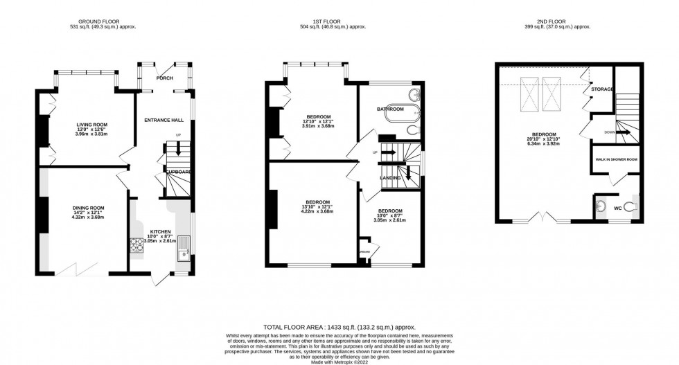 Floorplan for Godfrey Avenue, Twickenham