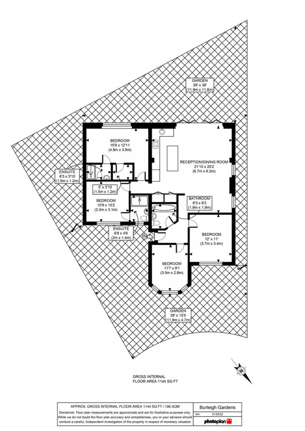Floorplan for Burleigh Gardens, Ashford