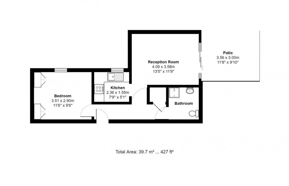 Floorplan for 1 Priory Walk, 73-75 Staines Road East, Sunbury-On-Thames