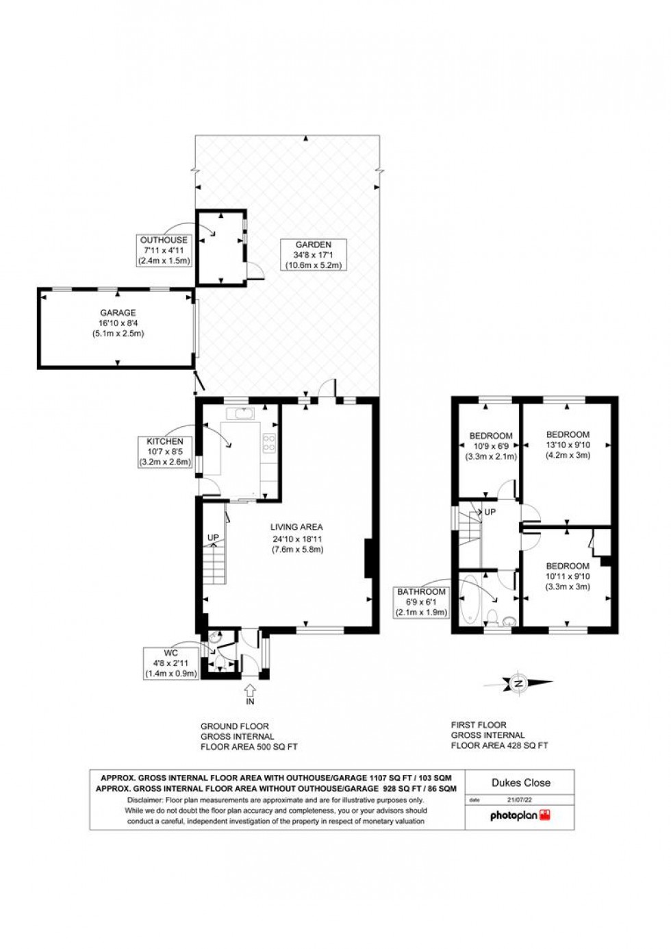 Floorplan for Dukes Close, Ashford