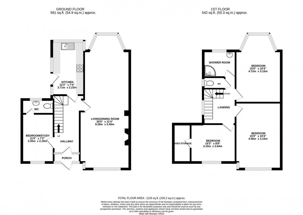 Floorplan for Redway Drive, Whitton