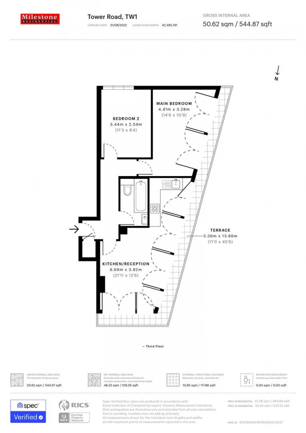 Floorplan for Tower Road, Twickenham