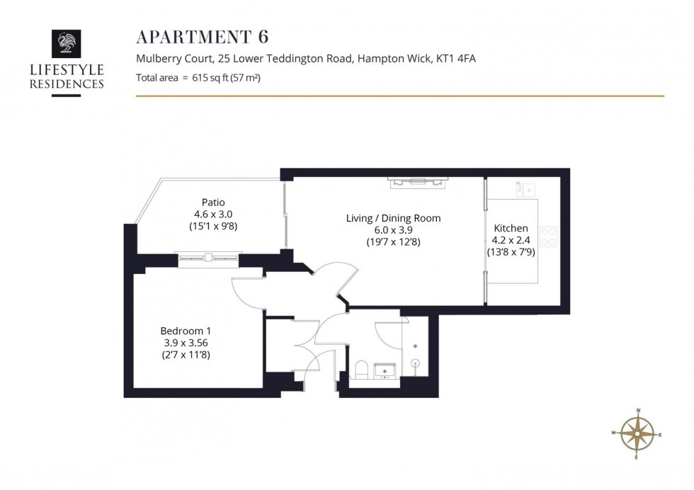 Floorplan for Mulberry Court, Hampton Wick