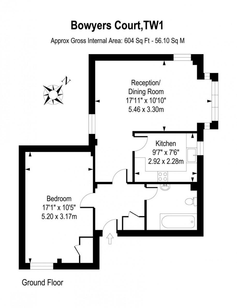 Floorplan for Railshead Road, Twickenham