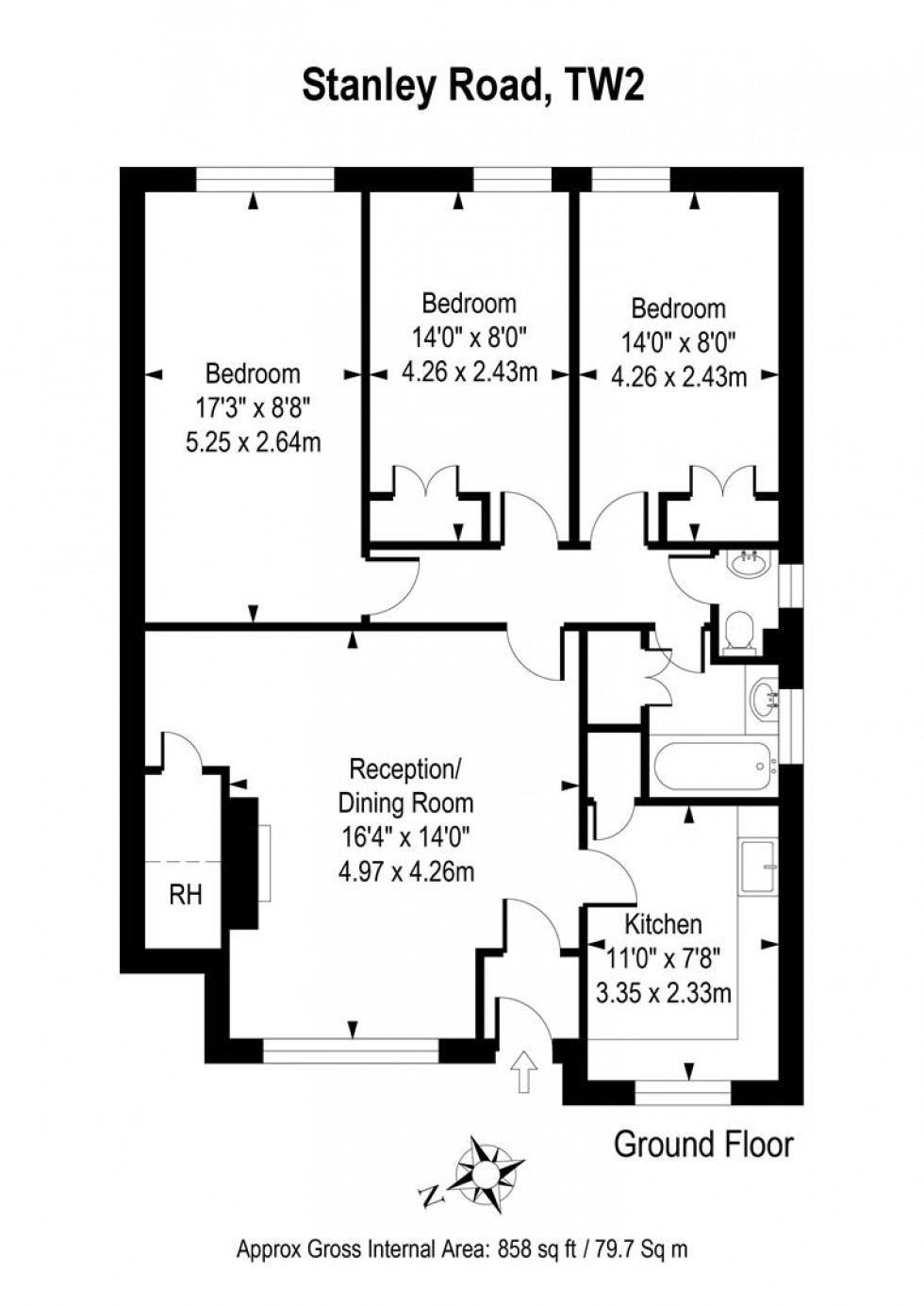 Floorplan for Stanley Road, Twickenham