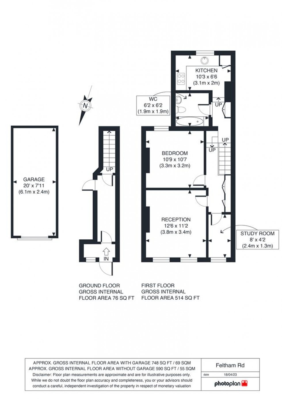 Floorplan for Feltham Road, Ashford