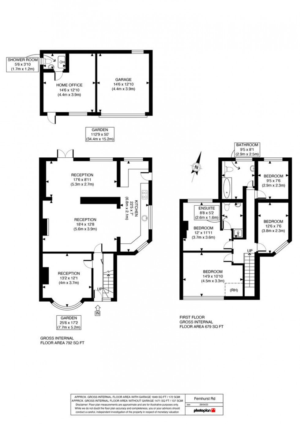 Floorplan for Fernhurst Road, Ashford