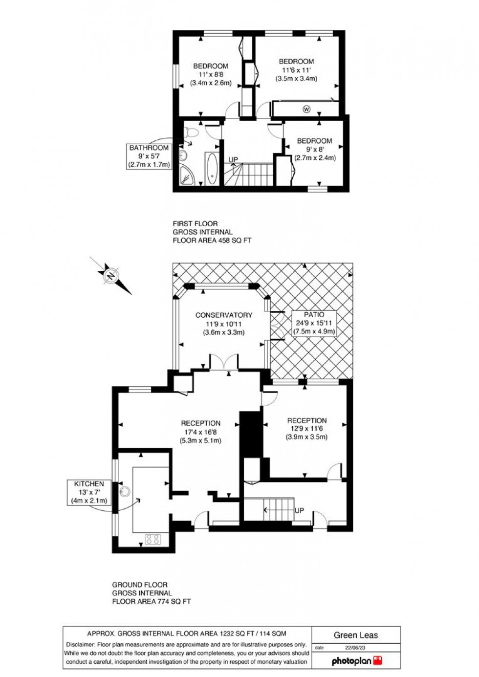 Floorplan for Green Leas, Sunbury-On-Thames