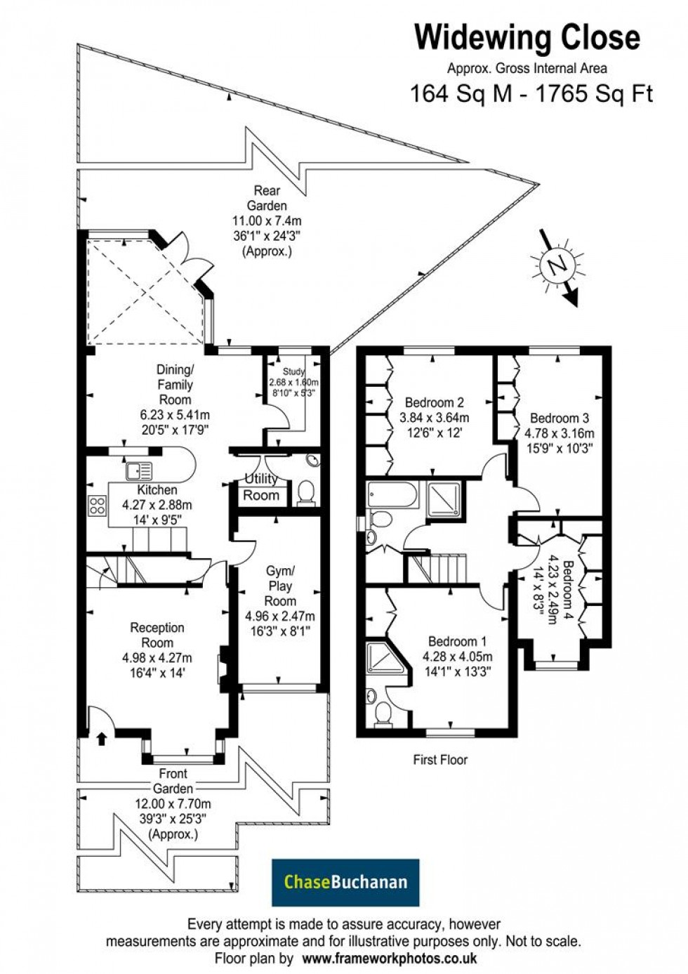 Floorplan for Widewing Close, Teddington