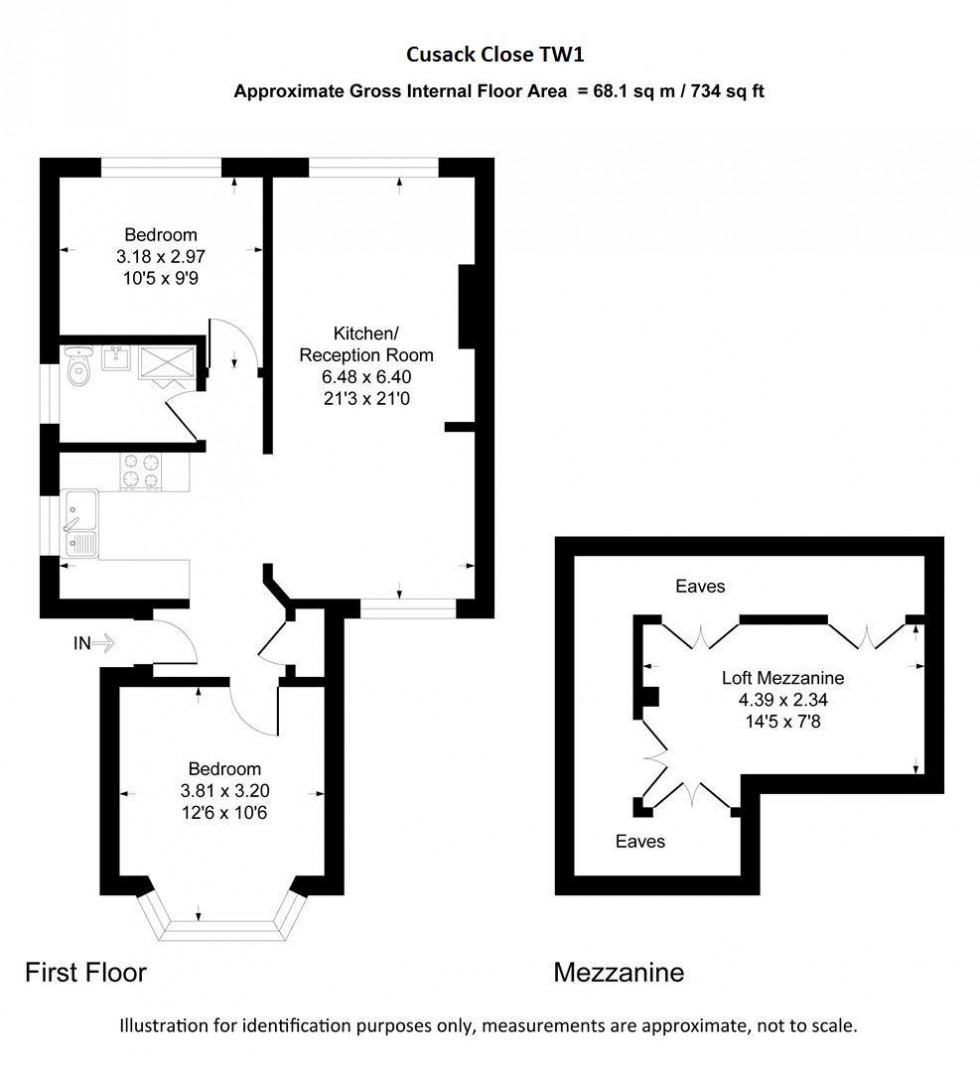 Floorplan for Cusack Close, Twickenham