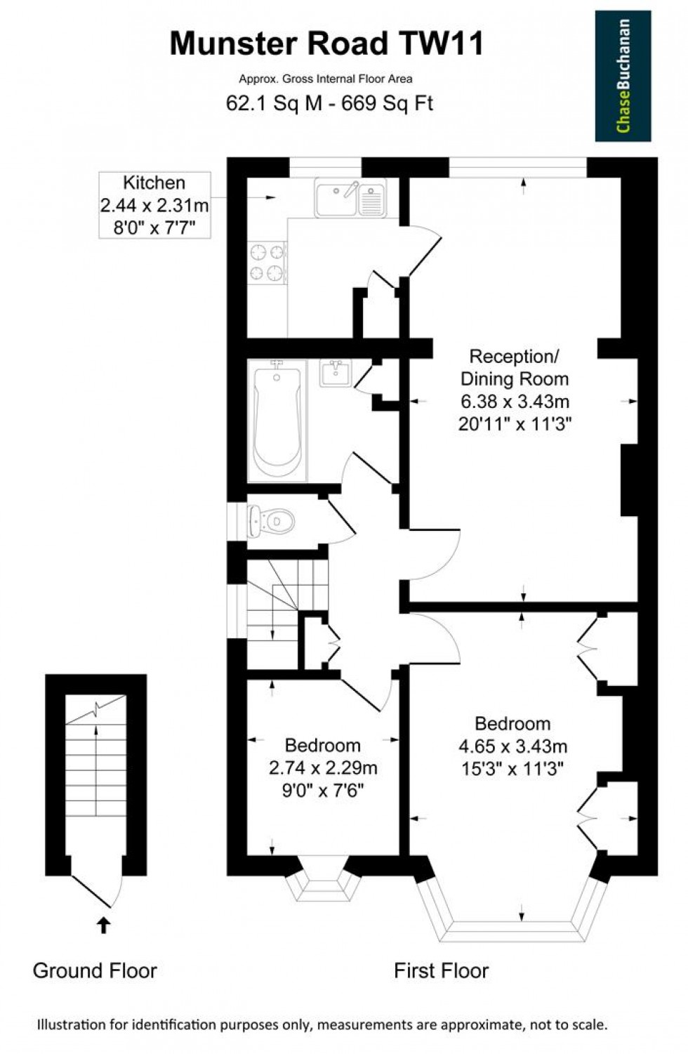 Floorplan for Munster Road, Teddington