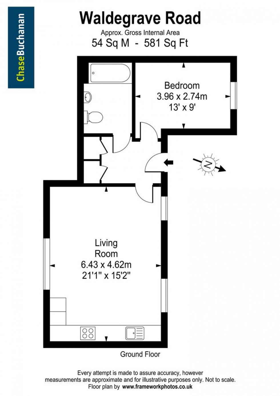 Floorplan for Waldegrave Road, Teddington