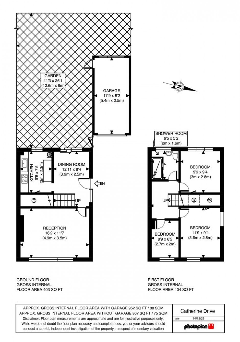 Floorplan for Catherine Drive, Sunbury-On-Thames