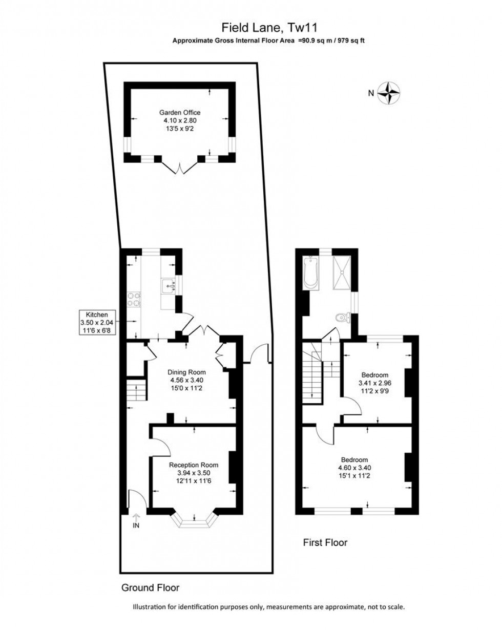 Floorplan for Field Lane, Teddington