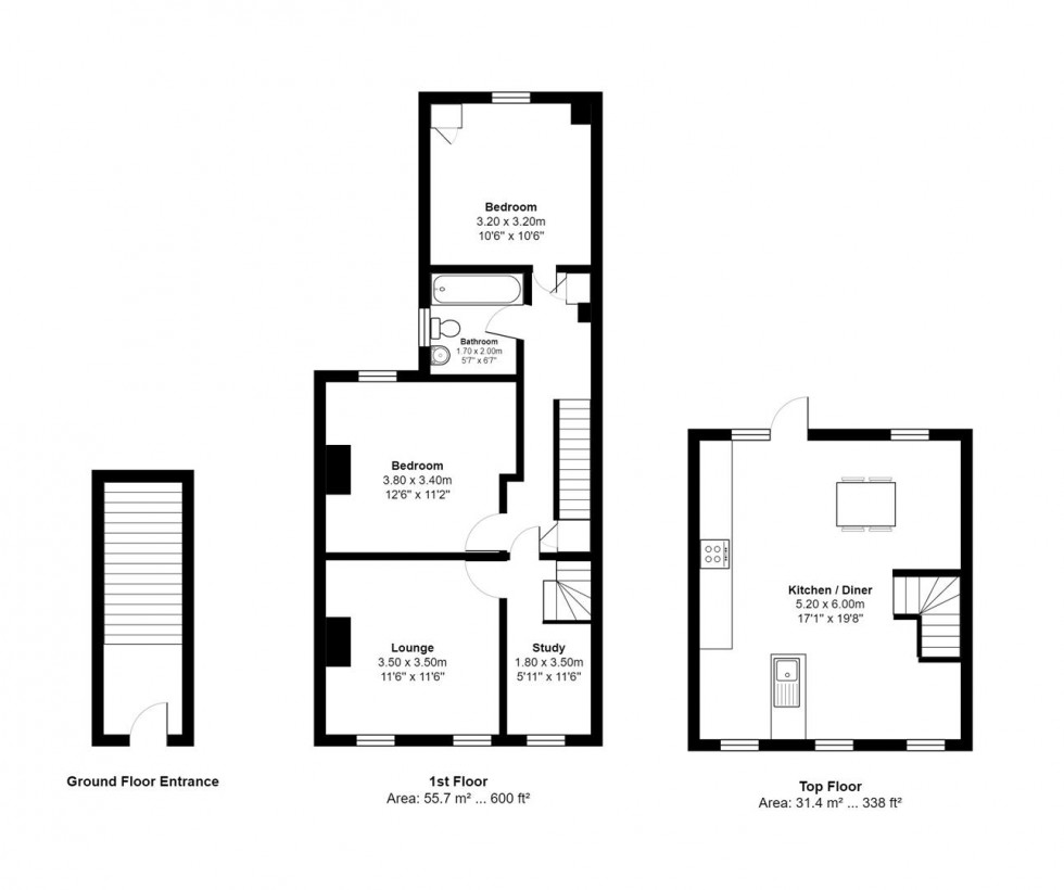 Floorplan for Gordon Road, Ashford