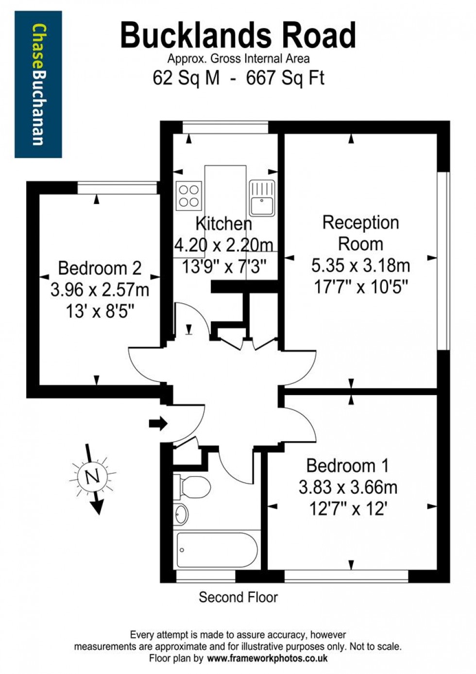 Floorplan for Bucklands Road, Teddington