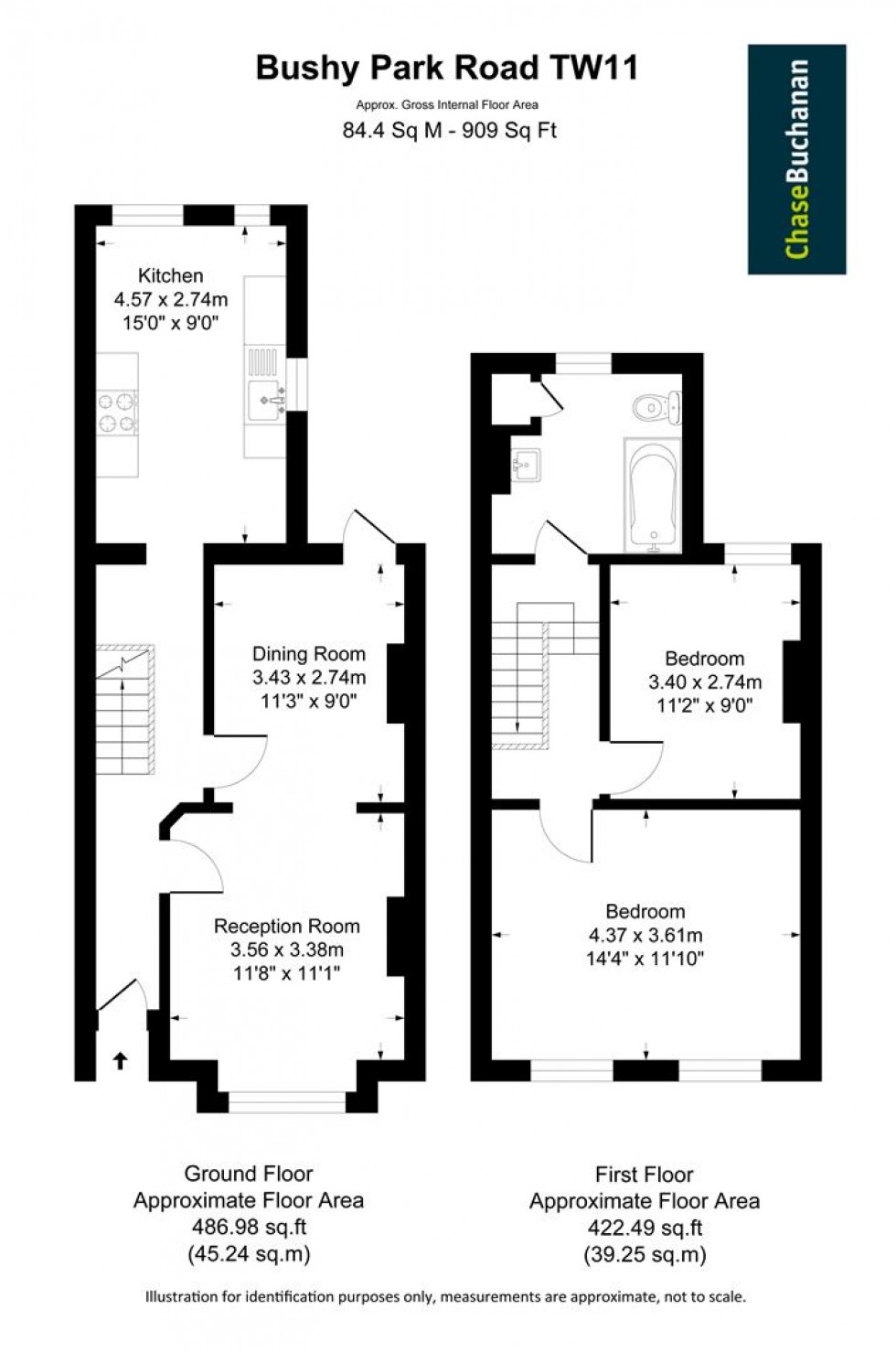 Floorplan for Bushy Park Road, Teddington